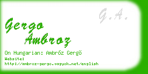 gergo ambroz business card